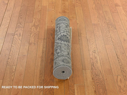 Heriz Traditional hand-knotted wool/silk runner in Brown, 2'6" x 6'0", SKU O078364