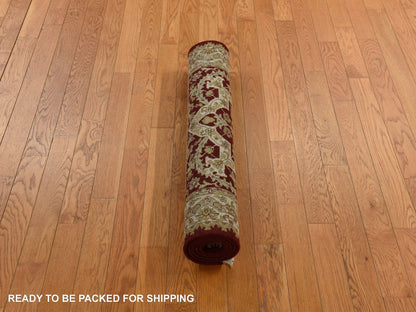 Red 3'1" x 5'0" Traditional Hand knotted Wool Rug - Sku: O078365