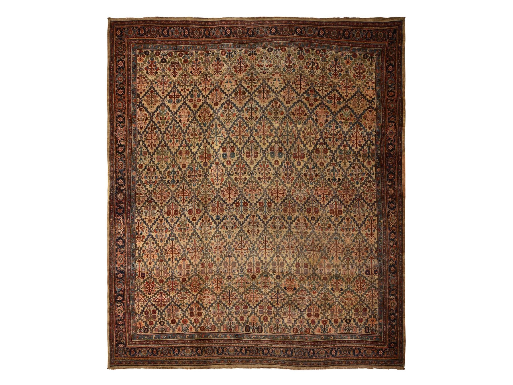Bidjar Antique hand-knotted wool rug in Brown, 12'2" x 14'7", SKU O078367