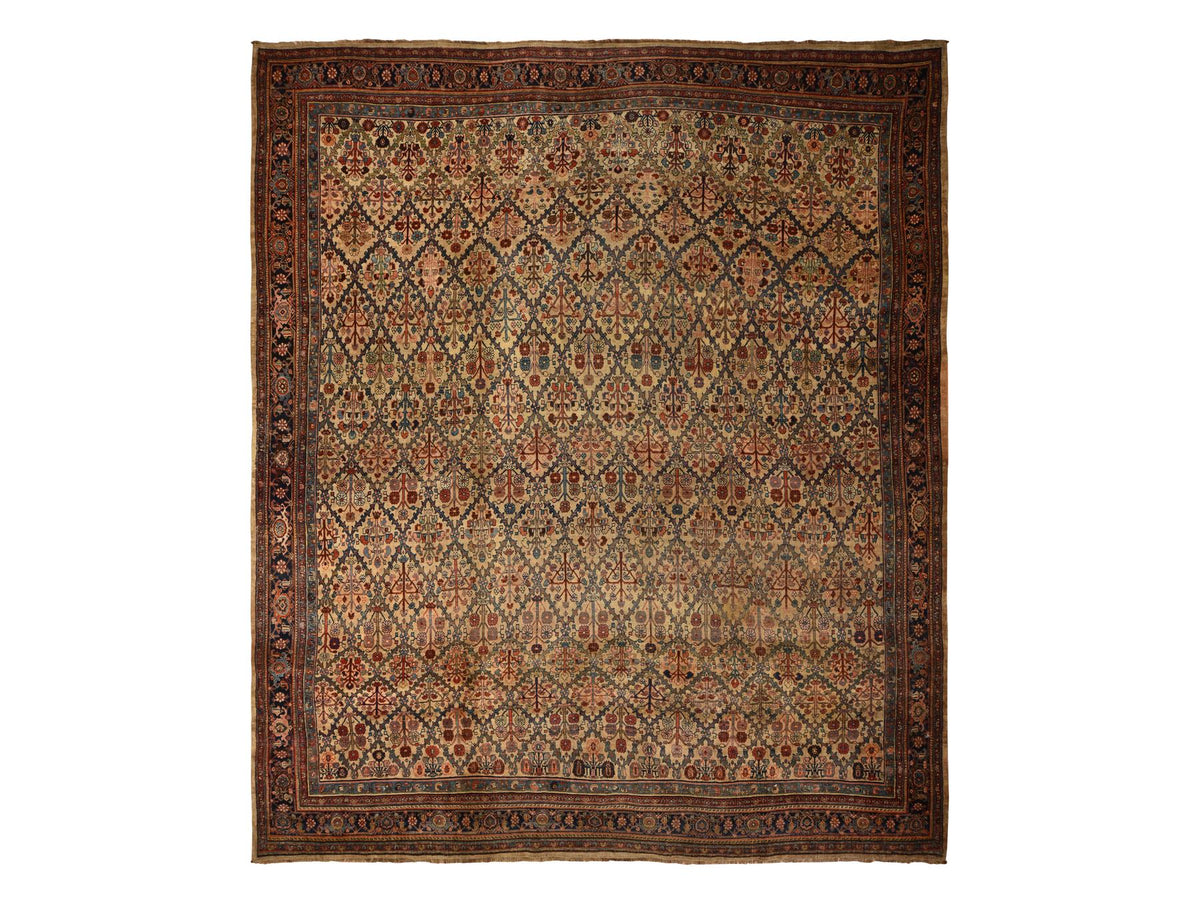 Bidjar Antique hand-knotted wool rug in Brown, 12'2" x 14'7", SKU O078367