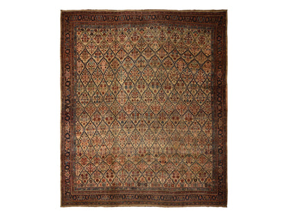 Bidjar Antique hand-knotted wool rug in Brown, 12'2" x 14'7", SKU O078367