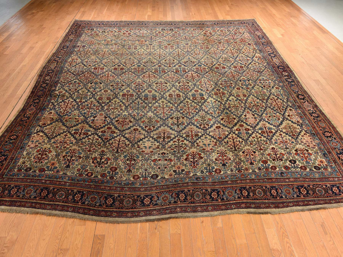 Bidjar Antique hand-knotted wool rug in Brown, 12'2" x 14'7", SKU O078367