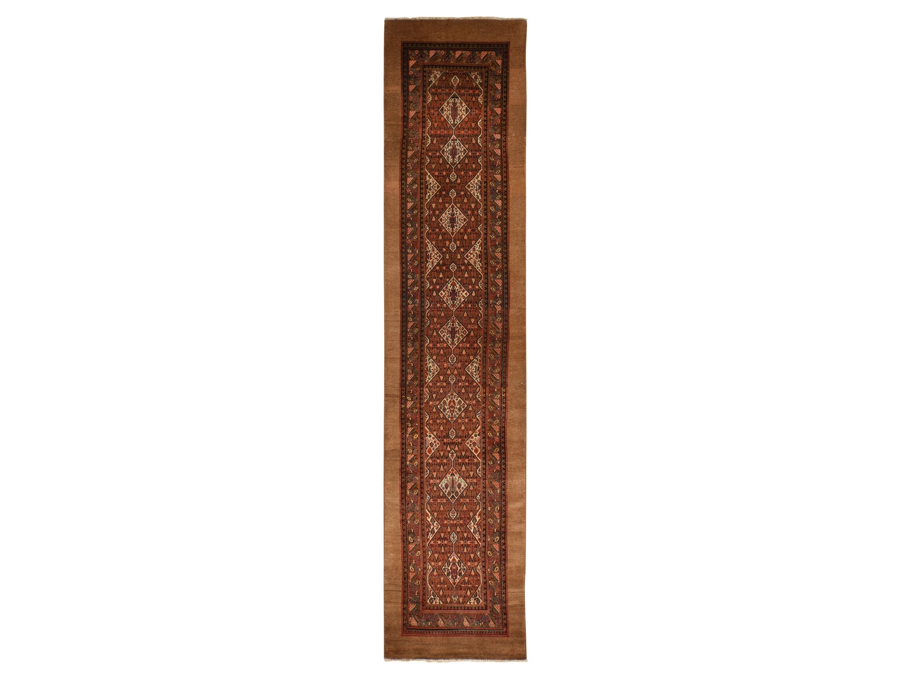 Serab Antique hand-knotted wool runner in Brown, 3'2" x 15'0", SKU O078368