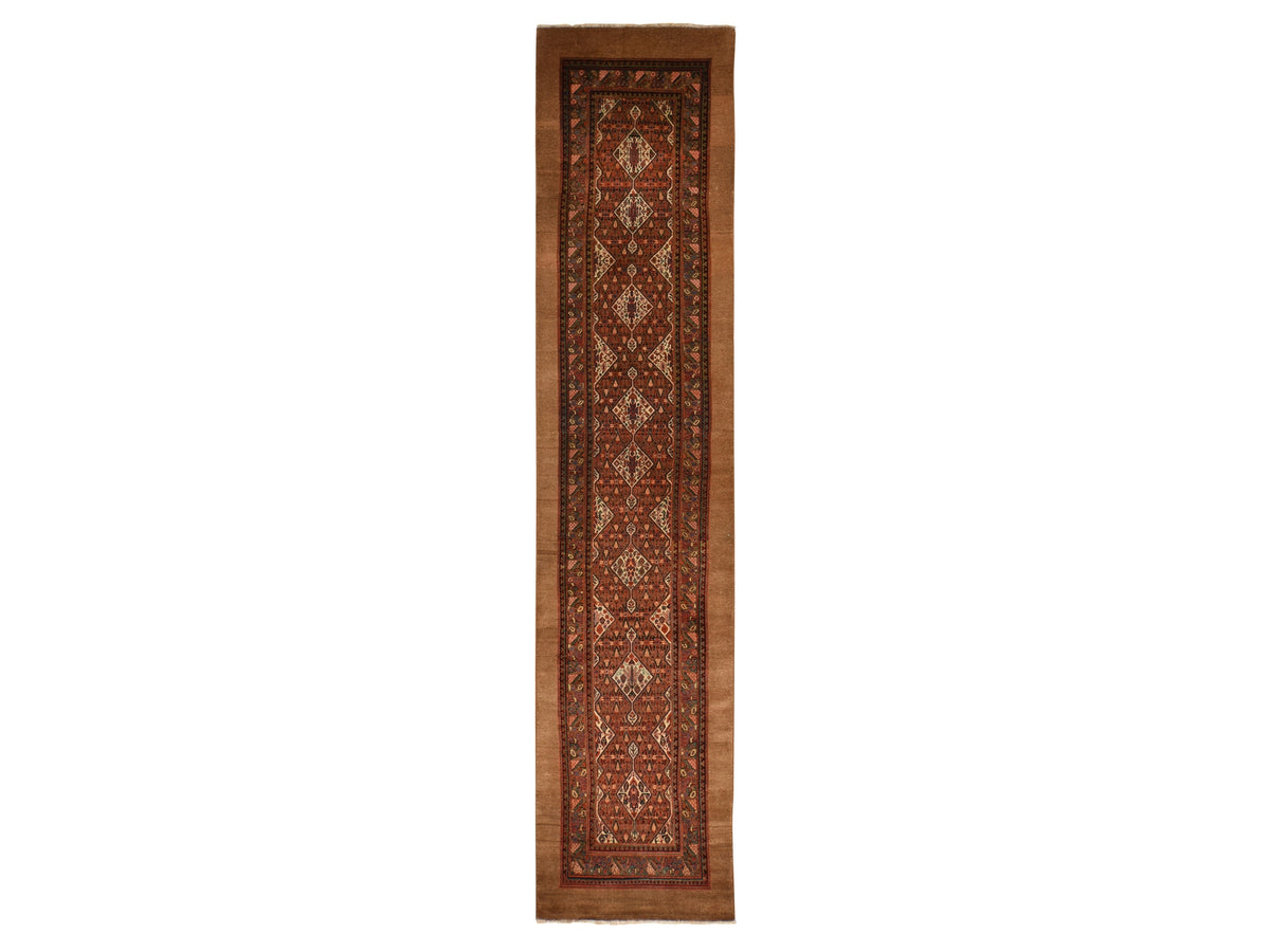 Serab Antique hand-knotted wool runner in Brown, 3'2" x 15'0", SKU O078368