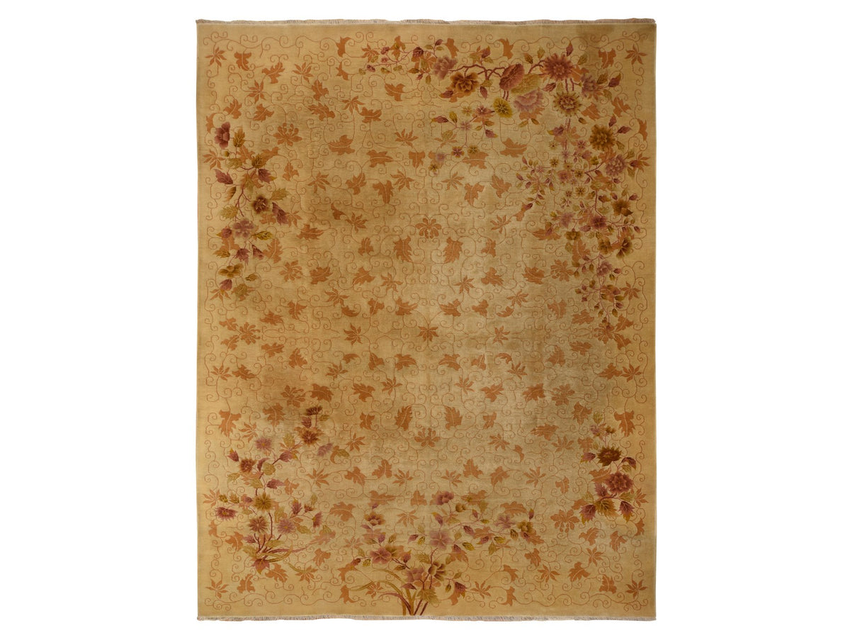 Antique hand-knotted wool rug in Brown, 8'10" x 11'8", SKU O078369