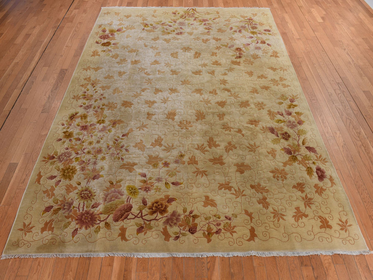Antique hand-knotted wool rug in Brown, 8'10" x 11'8", SKU O078369