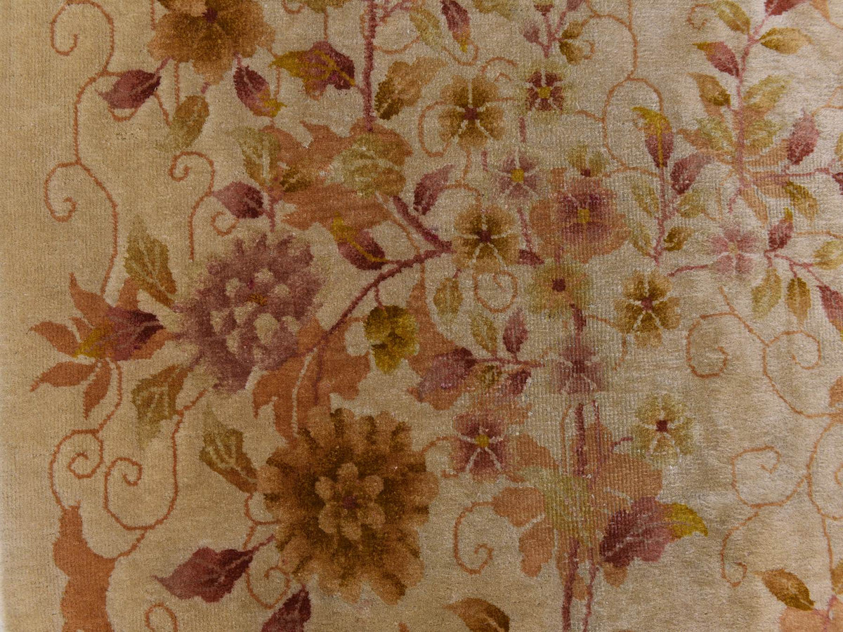 Antique hand-knotted wool rug in Brown, 8'10" x 11'8", SKU O078369