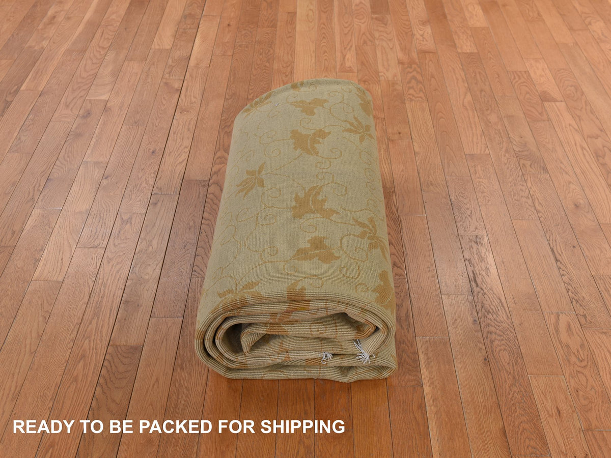 Antique hand-knotted wool rug in Brown, 8'10" x 11'8", SKU O078369