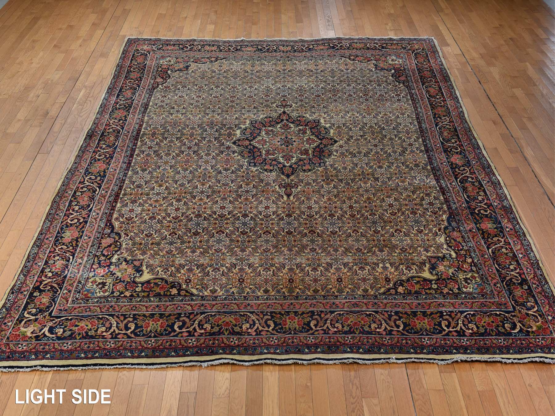 Bidjar Antique hand-knotted wool rug in Yellow & Midnight Blue, 10'5" x 13'8" — SKU O078373 (view 2)