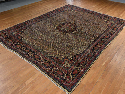 Bidjar Antique hand-knotted wool rug in Yellow & Midnight Blue, 10'5" x 13'8" — SKU O078373 (view 3)
