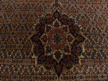 Bidjar Antique hand-knotted wool rug in Yellow & Midnight Blue, 10'5" x 13'8" — SKU O078373 (view 4)