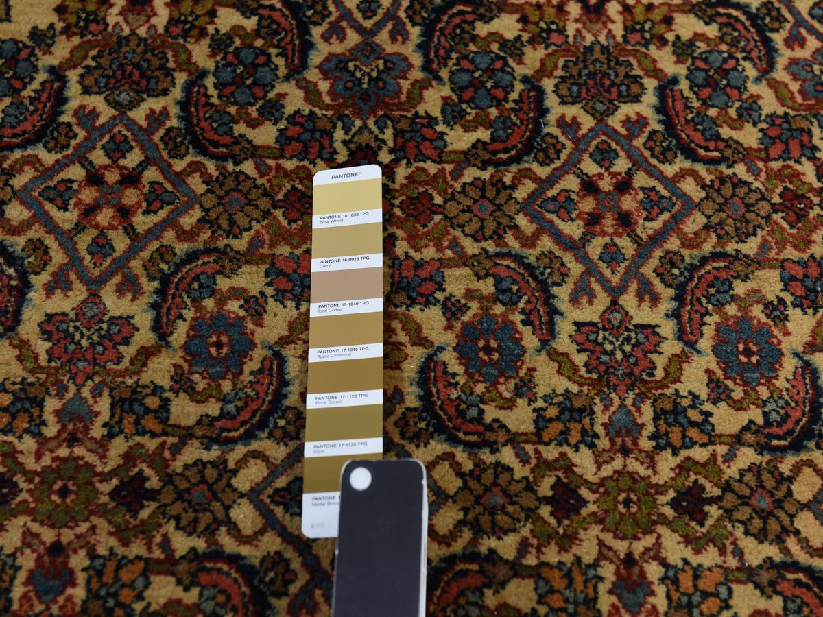 Bidjar Antique hand-knotted wool rug in Yellow & Midnight Blue, 10'5" x 13'8" — SKU O078373 (view 5)