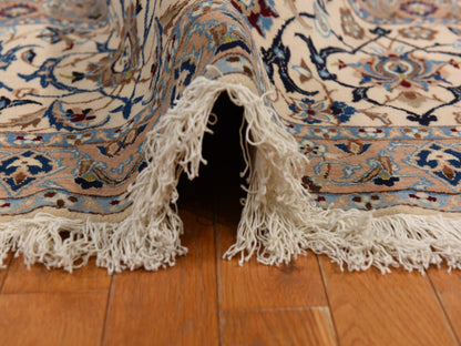 Ivory 13'7" x 20'7" Persian Hand knotted Wool/Silk Rug - Sku: O078375