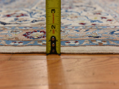 Nain Persian hand-knotted wool/silk rug in Ivory, 13'7" x 20'7" — SKU O078375 (view 8)