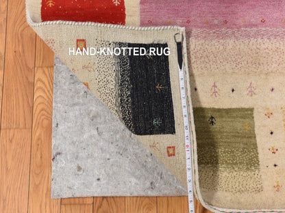 Ivory 10'0" x 13'2" Modern and Contemporary Hand knotted Wool Rug - Sku: O078376