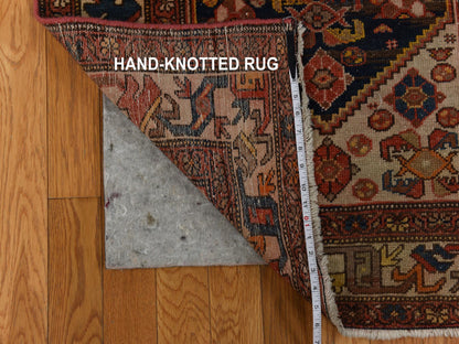 Malayer Antique hand-knotted wool runner in Red & Ivory, 3'1" x 16'3" — SKU O078378 (view 4)