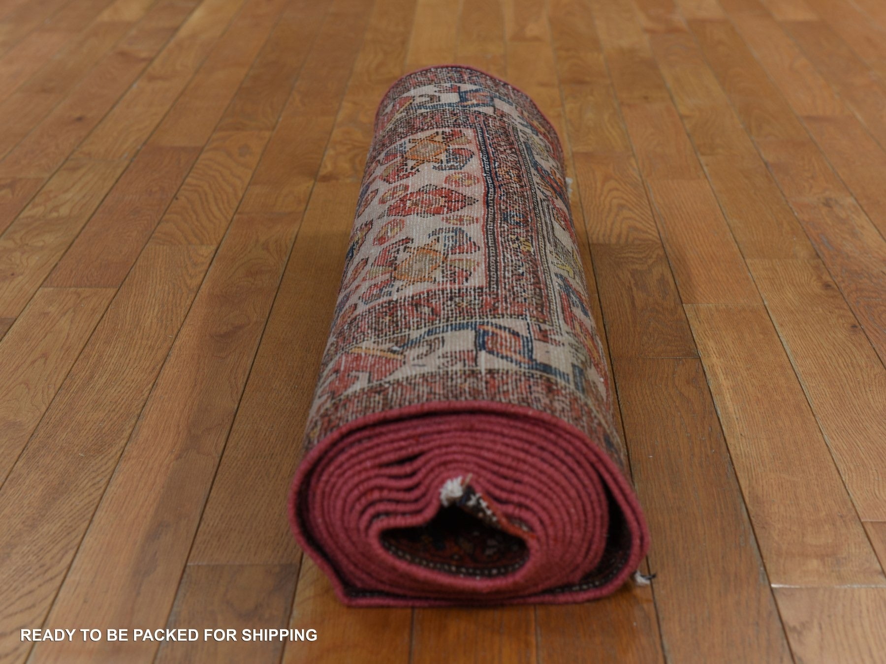 Malayer Antique hand-knotted wool runner in Red & Ivory, 3'1" x 16'3" — SKU O078378 (view 6)