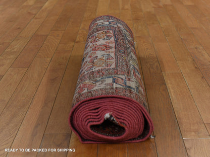 Malayer Antique hand-knotted wool runner in Red & Ivory, 3'1" x 16'3" — SKU O078378 (view 6)