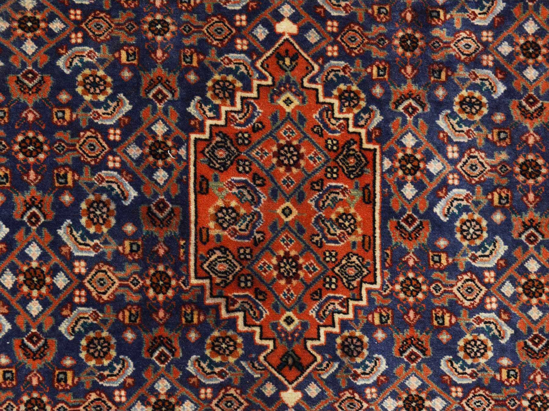 Bidjar Persian hand-knotted wool rug in Blue & Red, 2'3" x 2'4" — SKU O078381 (view 2)