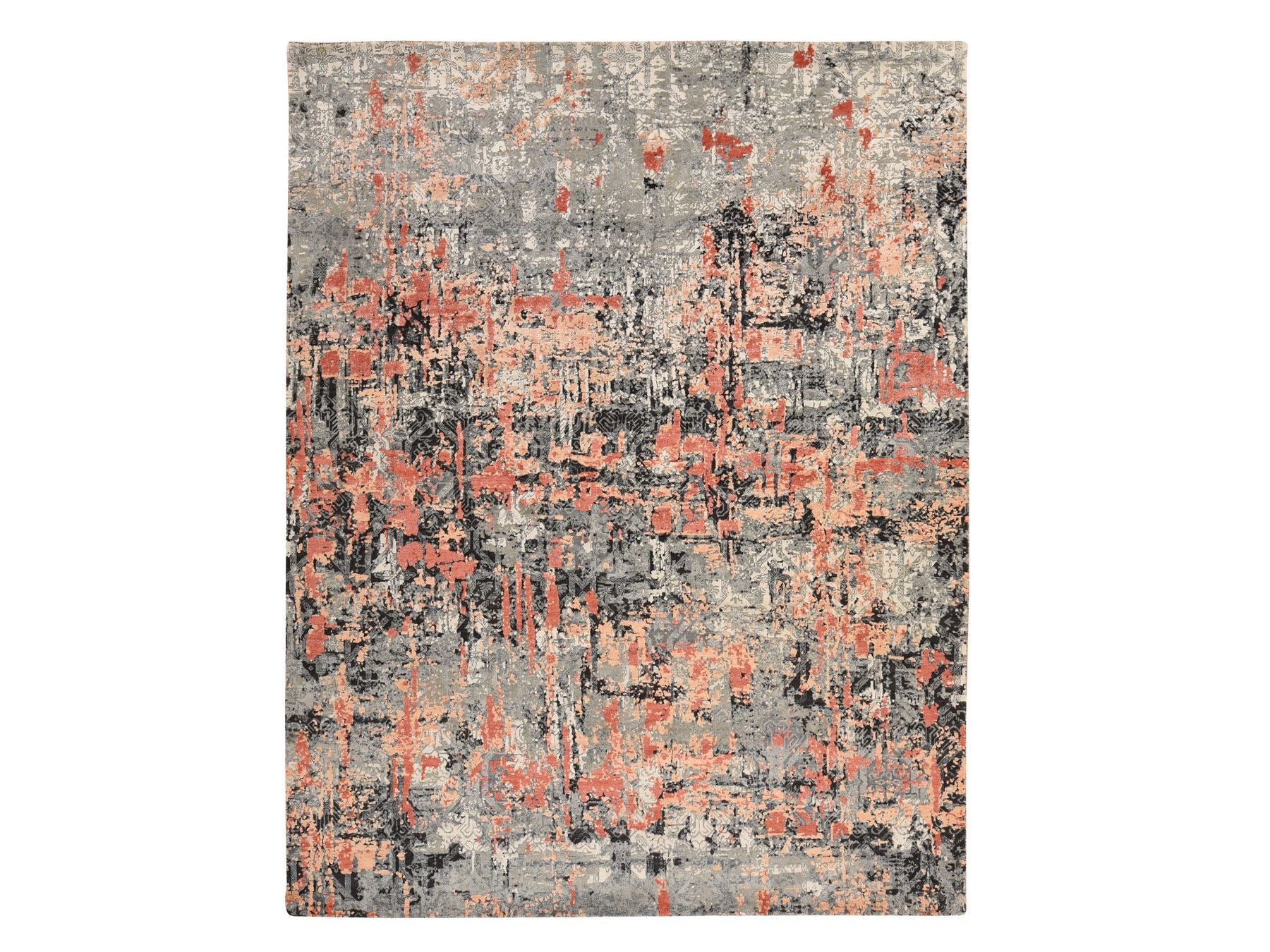Modern / Contemporary hand-knotted wool rug in Red, 7'9" x 10'1" — SKU O078389