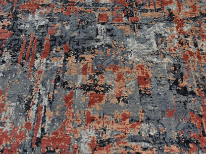Modern / Contemporary hand-knotted wool rug in Red, 7'9" x 10'1" — SKU O078389 (view 3)