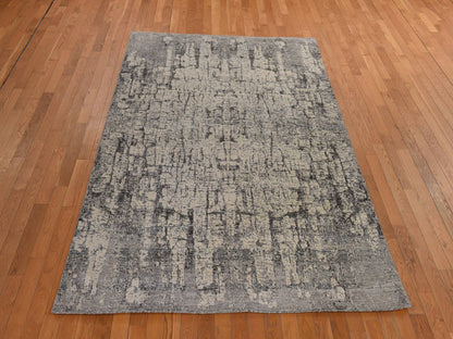 Modern / Contemporary hand-knotted wool rug in Gray, 6' x 9' — SKU O078390 (view 2)