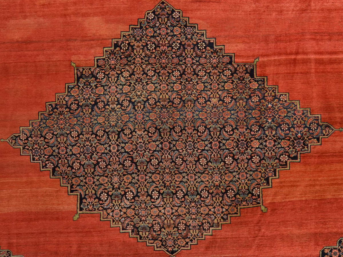 Bidjar Antique hand-knotted wool rug in Red & Blue, 13'6" x 19'2" — SKU O078412 (view 3)
