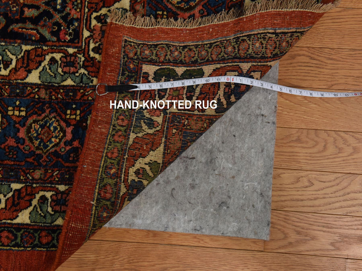 Bidjar Antique hand-knotted wool rug in Red & Blue, 13'6" x 19'2" — SKU O078412 (view 6)