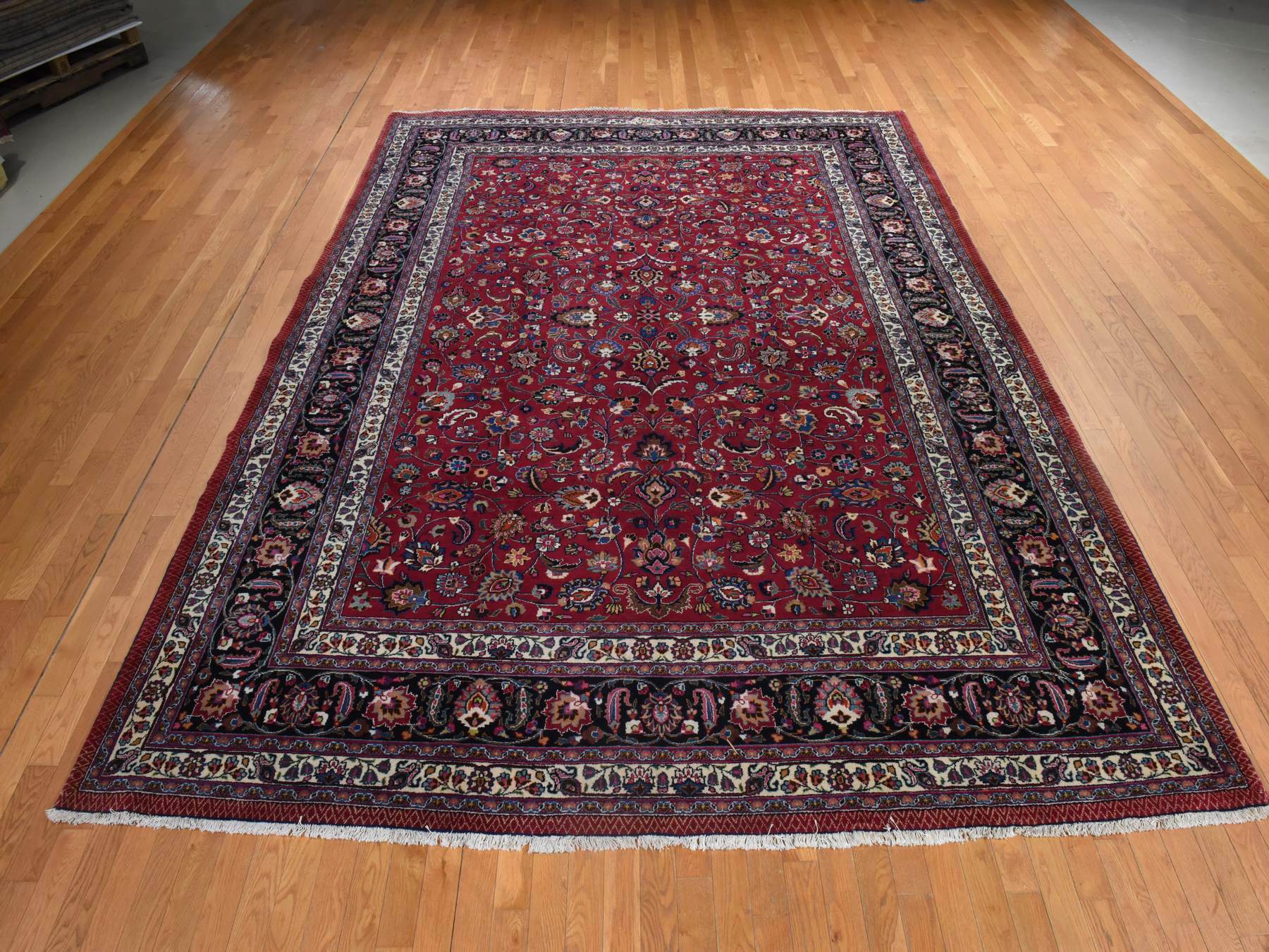 Red 9'9" x 12'10" Persian Hand knotted Wool Rug - Sku: O078413