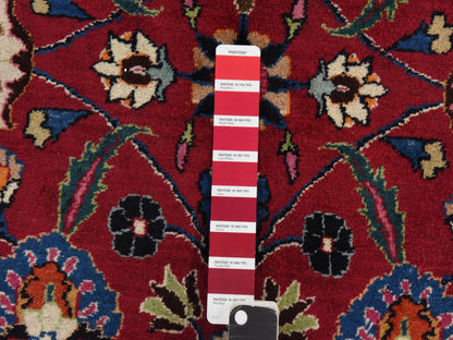Persian hand-knotted wool rug in Red & Midnight Blue, 9'9" x 12'10" — SKU O078413 (view 6)