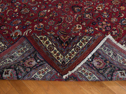 Persian hand-knotted wool rug in Red & Midnight Blue, 9'9" x 12'10" — SKU O078413 (view 7)