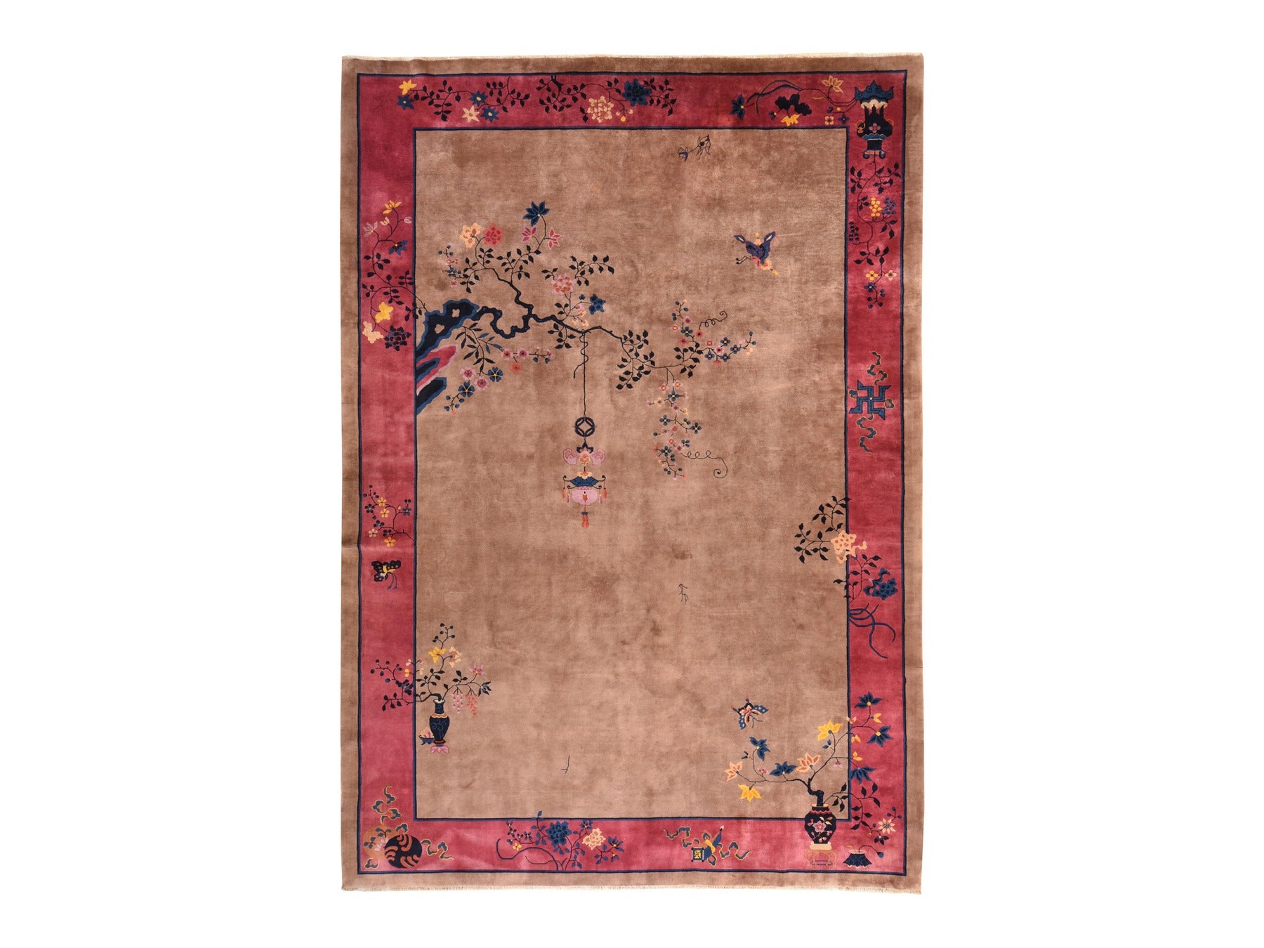 Brown 10'1" x 14'2" Antique Hand knotted Wool Rug - Sku: O078418