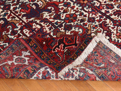 Heriz Persian hand-knotted wool rug in Ivory & Red, 8'3" x 11'1" — SKU O078433 (view 6)
