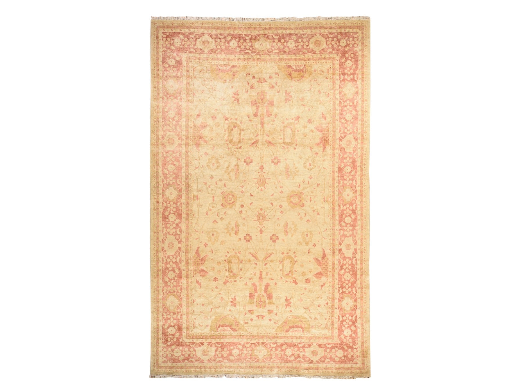 Beige 9'8" x 16'0" Oushak And Peshawar Hand knotted Wool Rug - Sku: O078438
