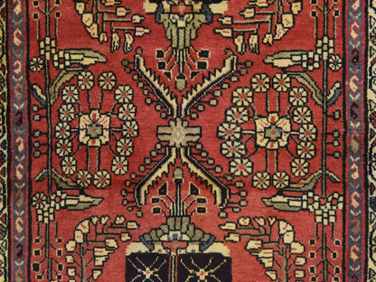 Red 3'4" x 9'10" Persian Hand knotted Wool Rug - Sku: O078439