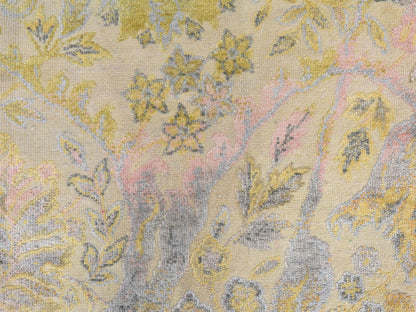 Bidjar Modern / Contemporary hand-knotted wool/silk rug in Yellow, 2' x 2' — SKU O078443 (view 2)