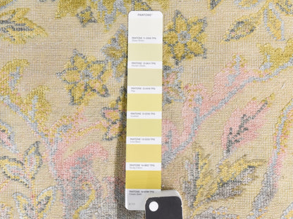 Bidjar Modern / Contemporary hand-knotted wool/silk rug in Yellow, 2' x 2' — SKU O078443 (view 3)