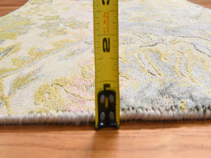 Bidjar Modern / Contemporary hand-knotted wool/silk rug in Yellow, 2' x 2' — SKU O078443 (view 5)