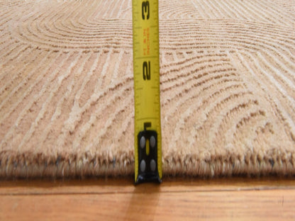 Brown 2'0" x 3'2" Silk Hand knotted Wool/Silk Rug - Sku: O078447