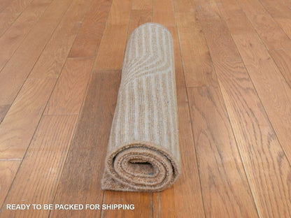 Brown 2'0" x 3'2" Silk Hand knotted Wool/Silk Rug - Sku: O078447
