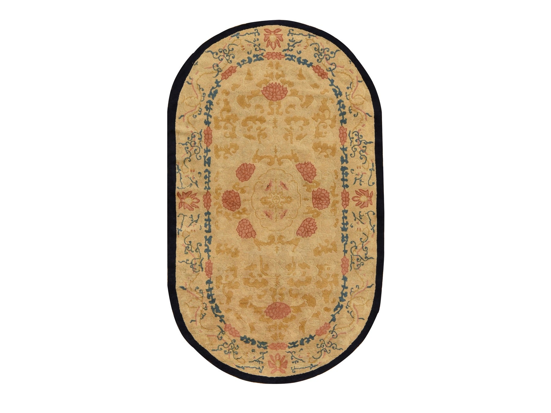 Brown 4'0" x 6'9" Antique Hand knotted Wool Rug - Sku: O078462