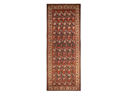 Blue 7'2" x 19'3" Antique Hand knotted Wool Rug - Sku: O078467