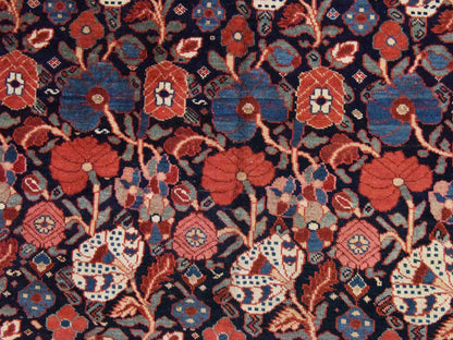 Blue 7'2" x 19'3" Antique Hand knotted Wool Rug - Sku: O078467