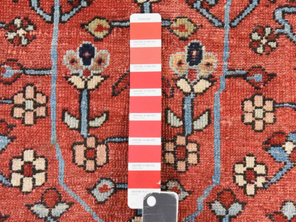 Heriz Antique hand-knotted wool rug in Red & Midnight Blue, 8'10" x 12'2" — SKU O078468 (view 5)