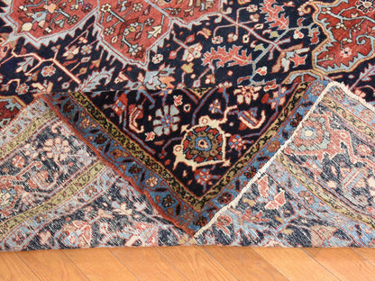 Red 8'10" x 12'2" Antique Hand knotted Wool Rug - Sku: O078468