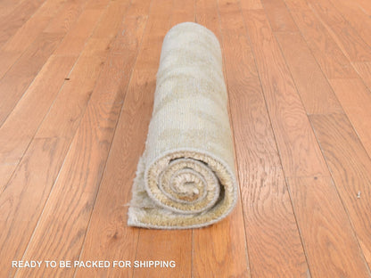 Beige 2'0" x 3'2" Tribal & Geometric Hand knotted Wool Rug - Sku: O078473