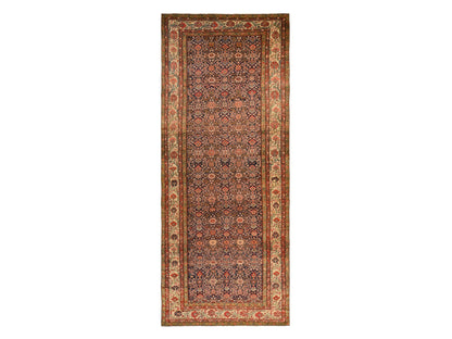 Blue 6'4" x 16'3" Antique Hand knotted Wool Rug - Sku: O078475