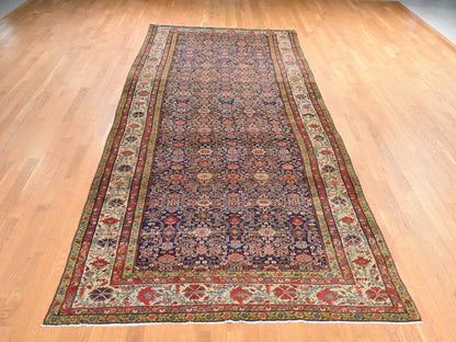 Blue 6'4" x 16'3" Antique Hand knotted Wool Rug - Sku: O078475