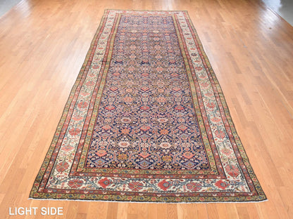 Blue 6'4" x 16'3" Antique Hand knotted Wool Rug - Sku: O078475