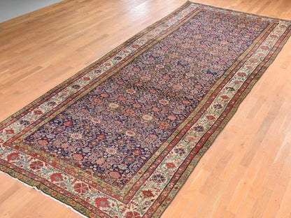 Blue 6'4" x 16'3" Antique Hand knotted Wool Rug - Sku: O078475